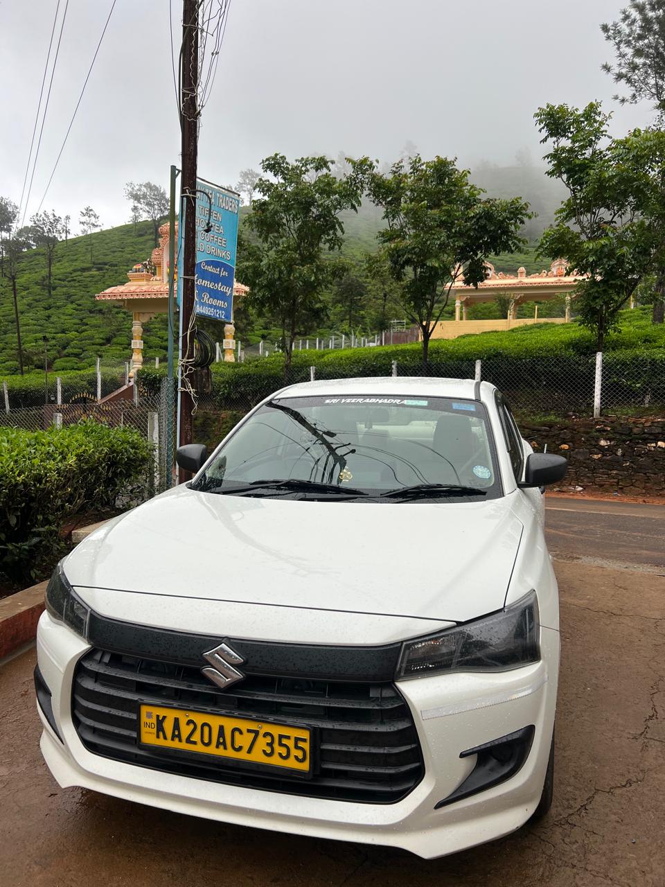 Veerabadra Travels Sedan at Chikmagalur Tea Garden
