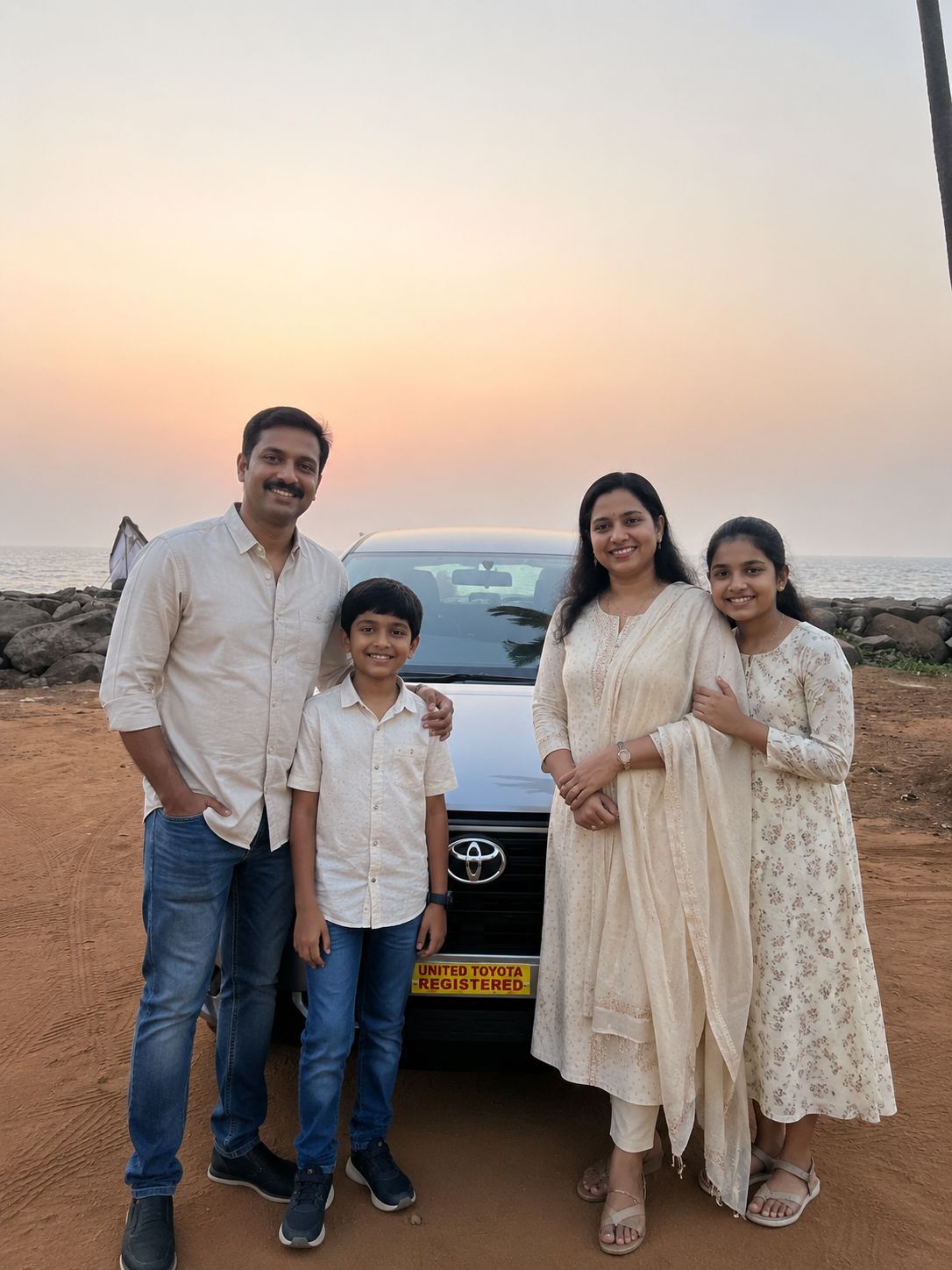 Sunset at Malpe Beach with Veerabadra Travels Taxi