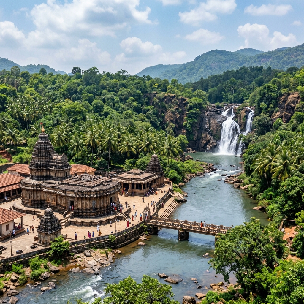 Sringeri Sharada Peetham & Waterfalls